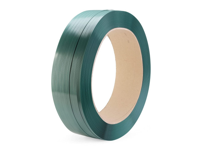 5/8" x .035" x 4000' Polyester (PET) Strapping Roll of 16" x 6" Core Size, 1400 lbs. Break Strength, Embossed, Green